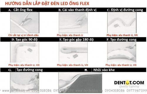 Cách lắp đặt đèn led ống flex