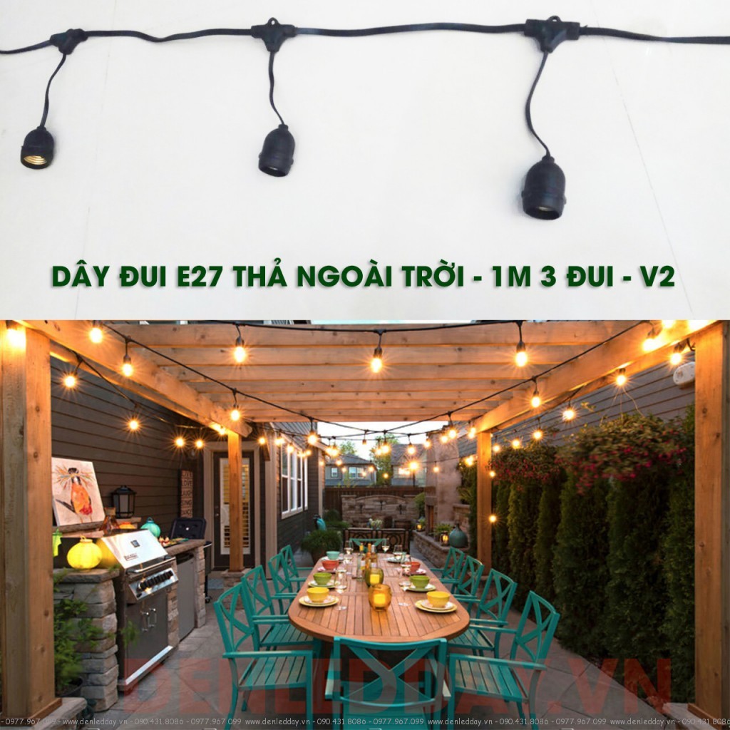 Dây đui E27 thả ngoài trời