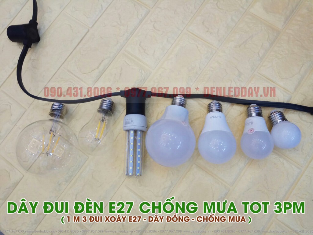 Dây đui đèn ngoài trời 3PM lắp được mọi loại bóng đèn