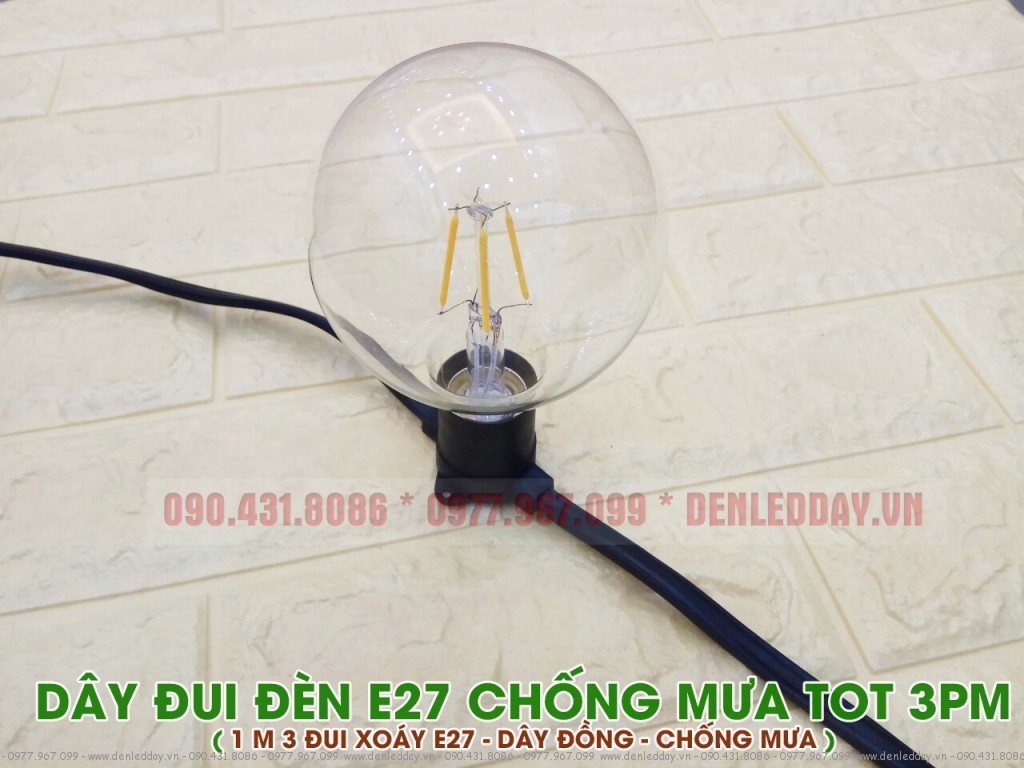 Bóng LED Sợi EDISON vỏ thủy tinh lắp cho Dây đui ngoài trời