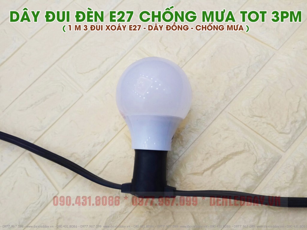 Dây đui đèn ngoài trời kết hợp bóng LED bulb