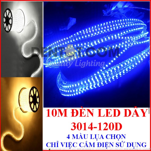 Đèn led dây 220V 10 Mét, Led 3014, chỉ việc sử dụng