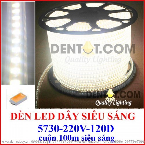 Đèn led dây siêu sáng SMD5730-120D, cuộn 100m