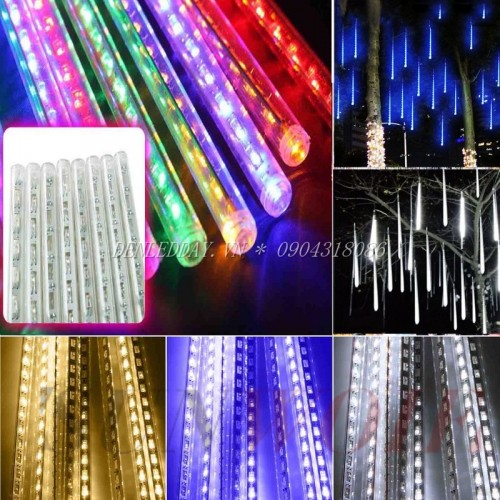 Đèn Sao Băng LED Bộ 8 cây trang trí cây