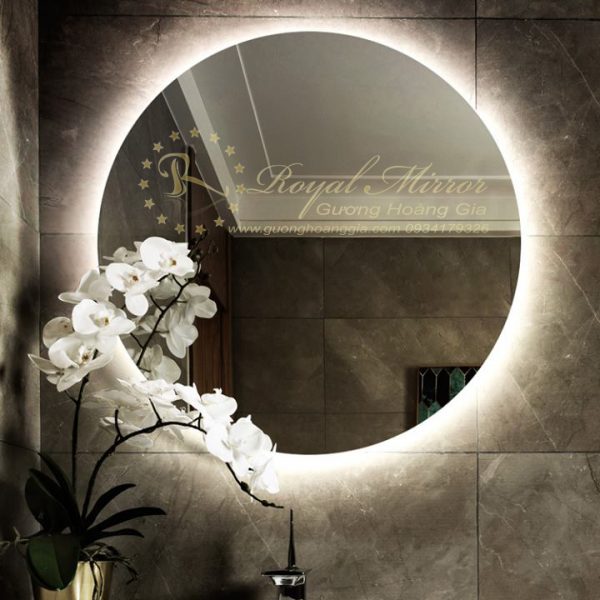 Gương phòng tắm tròn đèn LED hắt